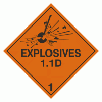 Class 1 Explosive 1.1D labels - 250 labels per roll