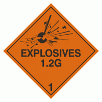 Class 1 Explosive 1.2G labels - 250 labels per roll
