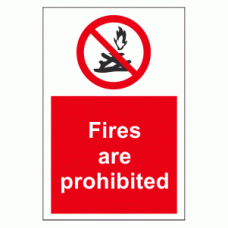Fires are prohibited sign