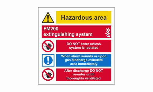 FM-200 Extinguisher System Sign