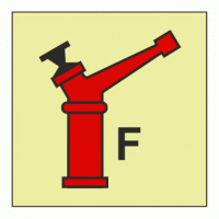 IMO - Fire Control Symbols Foam Monitor Gun Photoluminescent Sign IMO 6014