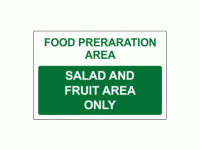 Food preparation area salad and fruit...