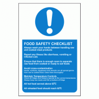 Food Safety Checklist Sign