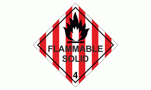 Class 4 Flammable Solid 4.1 - 250 labels per roll