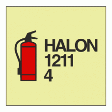 IMO - Fire Control Symbols Halon 1211 Fire Extinguisher Photoluminescent Sign IMO 6081
