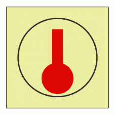 IMO - Fire Control Symbols Heat Detector Photoluminescent Sign IMO 6061