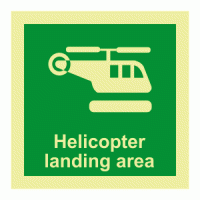 Helicopter Landing Area Photoluminescent IMO Safety Sign