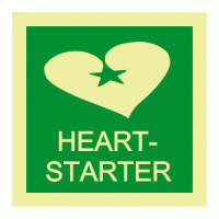 Heart Starter Photoluminescent IMO Safety Sign