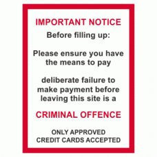 Important Notice Before filling up: Please ensure you have the means to pay deliberate failure to make payment before leaving this site is a CRIMINAL OFFENCE ONLY APPROVED CREDIT CARDS ACCEPTED
