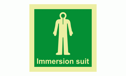Immersion Suit Photoluminescent IMO Sign 103112