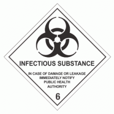Class 6 Infectious Substances 6.2 - 250 labels per roll