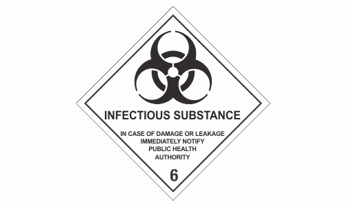 Class 6 Infectious Substances 6.2 - 250 labels per roll
