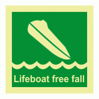 Lifeboat Free Fall Photoluminescent IMO Safety Sign