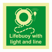 Lifebuoy With Light and line Photoluminescent IMO Safety Sign