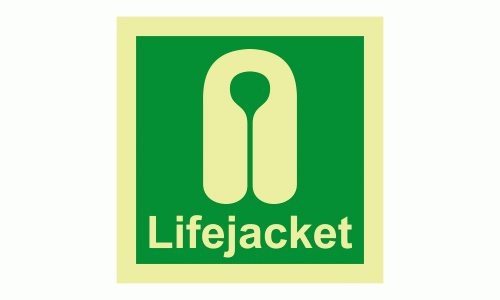 Life Jacket Photoluminescent IMO Safety Sign