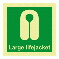 Large Life Jacket Photoluminescent IMO Safety Sign