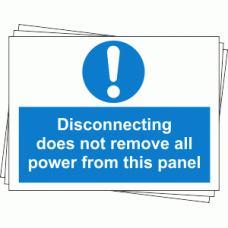 Lockout Labels - Disconnecting does not remove all power from this panel (Pack of 10)