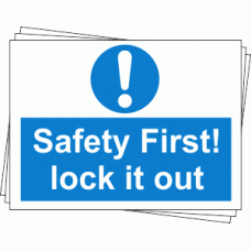 Lockout Labels - Safety First Lock It Out (Pack of 10)