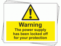 Lockout Labels - Warning The power su...