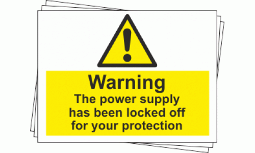 Lockout Labels - Warning The power supply has been locked off for your protection (Pack of 10)