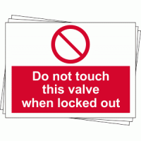 Lockout Labels - Do not touch this valve when locked out (Pack of 10)