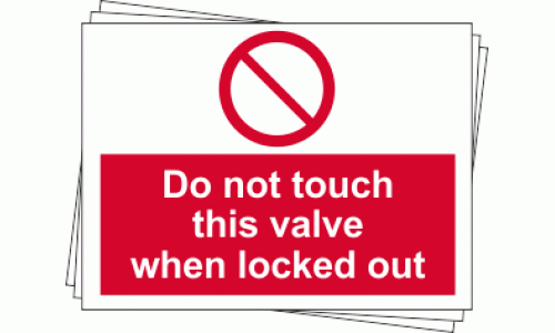 Lockout Labels - Do not touch this valve when locked out (Pack of 10)