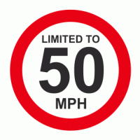 Limited To 50 MPH Vehicle Speed Limit Sign