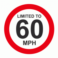 Limited To 60 MPH Vehicle Speed Limit Sign