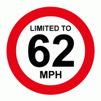 Limited To 62 MPH Vehicle Speed Limit Sign