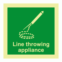 Line Throwing Appliance Photoluminescent IMO Safety Sign