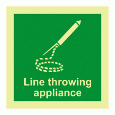 Line Throwing Appliance Photoluminescent IMO Safety Sign