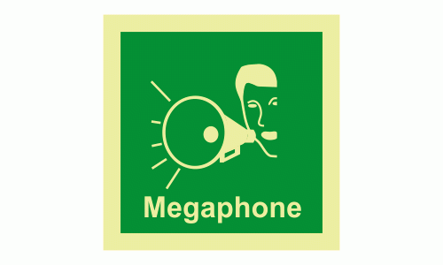 Megaphone Photoluminescent IMO Safety Sign
