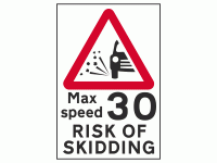Max speed 30 RISK OF SKIDDING