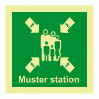 Muster Station Photoluminescent IMO Safety Sign