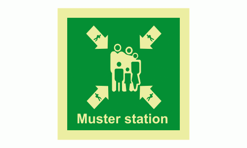 Muster Station Photoluminescent IMO Safety Sign