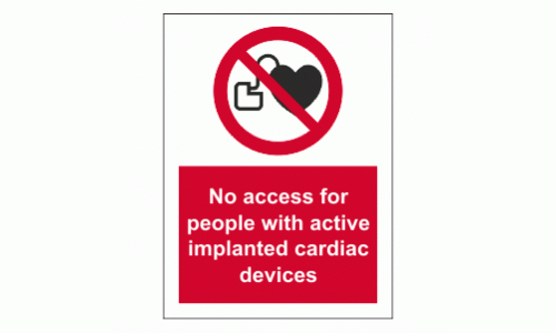 No access for people with active implanted cardiac devices