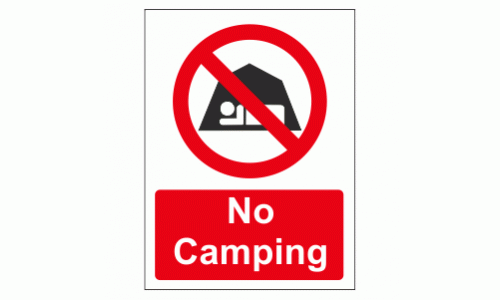No Camping sign