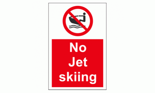 No Jet skiing sign