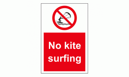 No kite surfing sign
