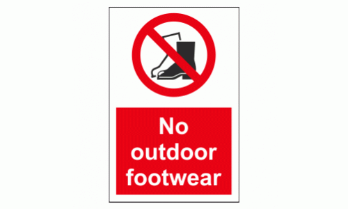 No Outdoor Footwear Sign