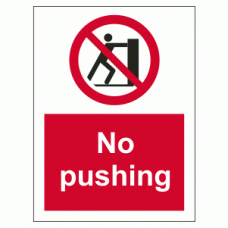 No pushing sign