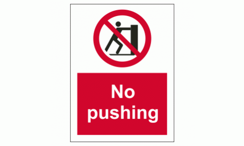 No pushing sign