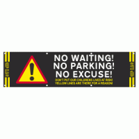 NO WAITING NO PARKING NO EXCUSE DON’T PUT OUR CHILDRENS LIVES AT RISK YELLOW LINES ARE THERE FOR A REASON - PVC Banner 7ft x 2ft Designed to go outside schools to keep drivers aware of the dangers of parking outside the school grounds. 