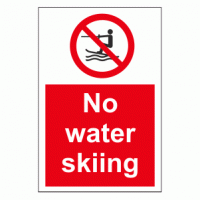 No Water Skiing sign