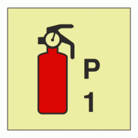 IMO - Fire Control Symbols Powder Fire Extinguisher Photoluminescent Sign IMO 6084