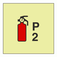 IMO - Fire Control Symbols Powder Fire Extinguisher Photoluminescent Sign IMO 6083