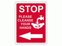 STOP Please Cleanse Your Hands Sign
