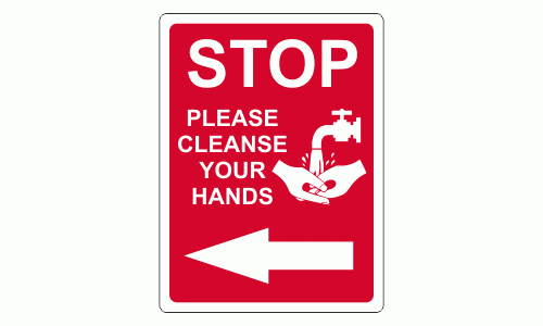 STOP Please Cleanse Your Hands Sign