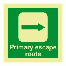 Primary Escape Route Photoluminescent IMO Safety Sign