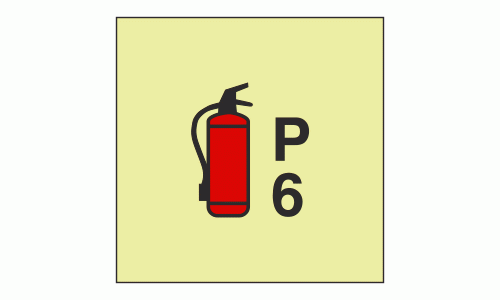 IMO - Fire Control Symbols Powder Fire Extinguisher Photoluminescent Sign IMO 6079
